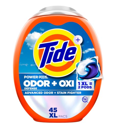 Tide Odor Defense + Oxi Laundry Detergent Pacs, Original Scent, 45 Count,