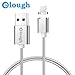 Elough Auto Focus Magnetic Charging Cable HQ Nylon Braided Fast Charge Magnetic Data Cable for Apple iPhone 5/6/7/S/Plus (Silver)