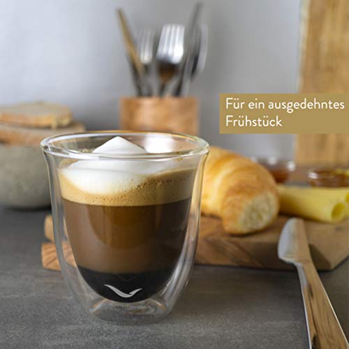 Mövenpick 6 x Cappuccino Gläser 250ml - Spülmaschinengeeignete doppelwandige Gläser - Thermogläser geeignet als… – Bild 7