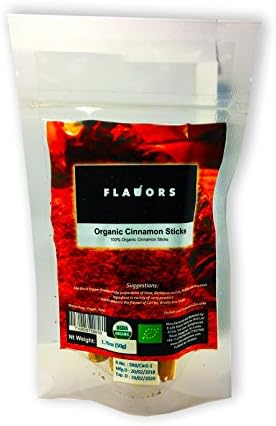 100% Organic True Ceylon Cinnamon Sticks - USDA Certified - 50g x 3 in Re-zippable Stand-Up Pouch!