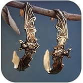 MOEEIJEW Gothic Earrings for Women Men Halloween Crow Bat Moon Dangle Earrings Punk Halloween Cosplay Jewelry