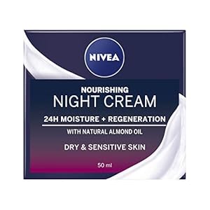 NIVEA Rich Regenerating Face Night Cream (50ml, Pack of 3), Almond Oil Moisturiser for Sensitive & Dry Skin, Perfect for…