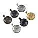 eBoot 30 Pieces 6 Colors Pendant Trays Round Bezel with 30 Pieces Glass Round Clear Dome Tiles, 60 Pieces Totally
