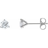 Solid 14k White Gold 5/8 Cttw Lab-Grown Diamond Stud Earrings