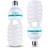 Emart Full Spectrum Light Bulb, 2 x 105W 5500K CFL Daylight for Photography Photo Video Studio Lighting