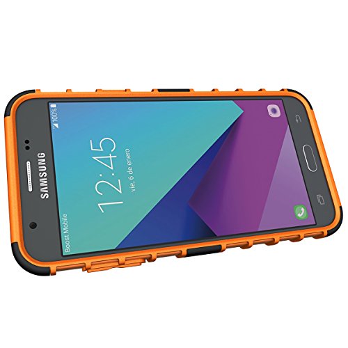 Galaxy J7 V Case, Galaxy J7 Prime Case, Galaxy J7 Perx Case, Galaxy J7 Sky Pro / Galaxy Halo Case, OEAGO Samsung Galaxy J7 2017 Case Tough Rugged Dual Layer Protective Case with Kickstand - Orange - Thumbnail 7