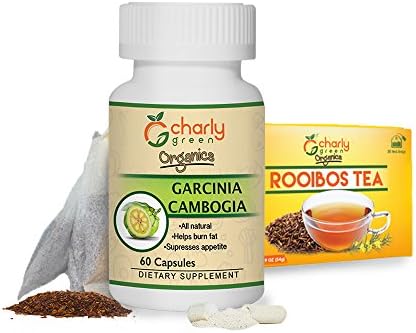 Garcinia Cambogia Weight Loss Bundle- 60 V-Cap- Rooibos Slimming Tea - Natural Fat Burn Supplements by Charly Green Organics