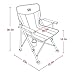 Timber Ridge Camping Chair Ergonomic High Back Support 300lbs with Carry Bag Folding Quad Chair Outdoor Heavy Duty, Padded Armrest, Cup Holder