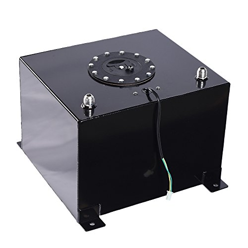 8-Gallon Universal Fuel Cell Gas Tank Aluminum Polished Racing Street Drift Strip Fuel Cell Tank with Level Sender Black