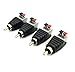 Poyiccot Speaker Phono RCA Male to AV 2 Screw Terminal Female Video Audio Spring Press Type Balun for CCTV(4-Pack) (RCA Male)
