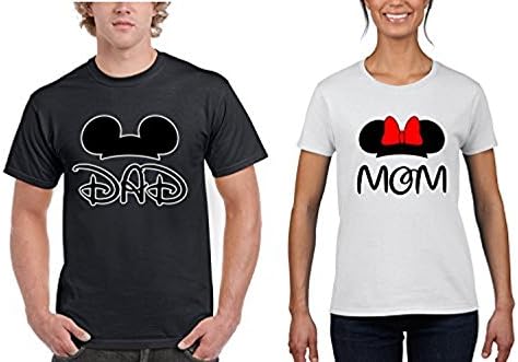 TTEOGPE Mickey Dad / Minnie Mom Couples Matching T-Shirts XX-Large