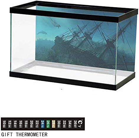 wwwhsl Aquarium Background,Nautical,Bunch of Colorful Vessel Speedboat Fishing Trawler Motorboat Water Vehicle Concept,Multicolor Fish Tank Backdrop