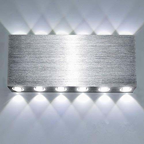 Lightess Up Down Sconces Indoor Modern LED Wall Light Fixture Silver