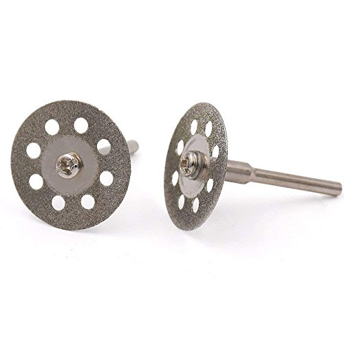 30 Pcs Diamond Cutting Wheel Cut Off Discs Coated Rotary Tools W/Mandrel 22mm for Dremel by Lukcase