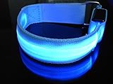 ShineVGift LED Sports Armband Flashing Safety Light for Running, Cycling or Walking at Night Set of 2 (Blue)