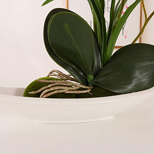 KINBEDY Artificial Bonsai Silk Orchids Phalaenopsis with Vase Home Office Decoration Party