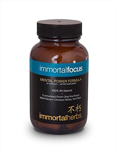 Immortal Focus All Natural Focus Enhancing Formula Calms Your Mind and Body Brings Clarity with a Mental Boost - 60 Capsules Absolutely - No Fillers