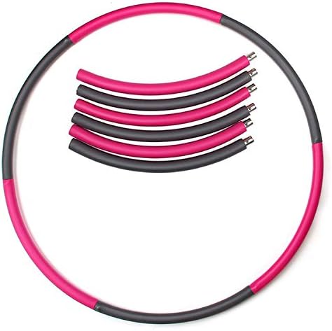 WeeLion Bubble Hula Hoop 6 Stitching Fitness Equipment Slim Waist Hula Hoop - Children and Adults (Diameter 96 cm) Multi-Color Optional,redgray