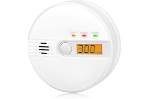TJTFJS Carbon Monoxide Detector, 85 dB Alarm, Test Button, CO Gas Monitor, Carbon Monoxide Alarm, Battery Operation, Easy Install, Wireless, for Home, for Office, for Kitchen