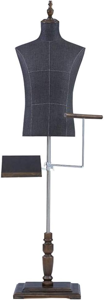LRHYG Male Mannequin Male Tailors Dummy Display Bust Solid Wood Base With Pants Rack Shoe Rack Used For Men's Wear Show (Color : B)