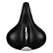 VELO VL-6123E Comfortable Bicycle Seat for Beach Cruiser, City and Comfort Bikes. Black PU Leather and Memory Foam Bike Saddle for Man Womenthumb 1