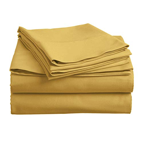High-Strength-Natural-Bamboo-Fiber-Yarns-Egyptian-Comfort-1800-Thread-Count-4-Piece-Queen-Size-Sheet-Set-Camel-Color