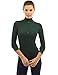 PattyBoutik Women V Neck Button Ribbed Sweater (Dark Green Medium)