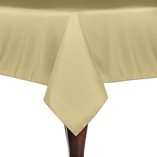 ULTIMATE TEXTILE 72 x 72-Inch Square Polyester Linen Tablecloth Honey Light Brown