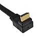 kenable Right Angle 90 Flat HDMI Extension Cable Plug to Female Socket 0.2m (~7 inch) 20cm