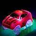 Mini Tudou Magic Cars 2 Pack, Replacement Race Track Car with 3 LED Lights Glow in Dark Compatible with Most Tracks for Boys and Girls (Red,Green)