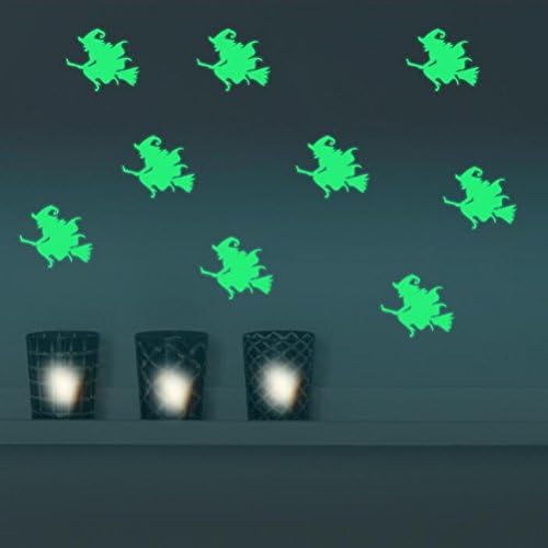 Fundic Wall Stickers Glow in the Dark Creative Home Decor Art Mural for Kids (Fluorescent Witch)