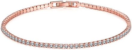 Simple Style CZ Crystal Gold Plated Women Link Bracelet