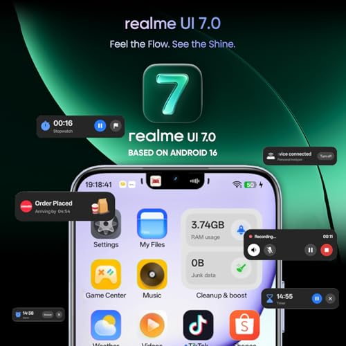 realme C100 5G Smartphone 4+256GB, Flower Purple, 6.8 Inch Screen, 144Hz LCD Display, Ultra Fast Charging 45W, Battery 6600mAh, AI 50MP Camera, MediaTek Dimensity 6300 Chipset, IP64