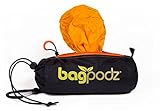 BagPodz Reusable Shopping Bags - Includes 10 Foldable Bags Inside a Compact Pod with Carry Clip - Super Strong Nylon Reusable Shopping Bags Hold up to 50lbs - Sturdy, Washable and Easy to Use