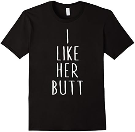 Mens  I Like Her Butt T-Shirt I Like His Beard - Couple 2XL Black