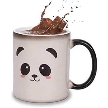 AMUMU Heat Sensitive Color Changing Mug - Add Hot Coffee & Tea and Watch the Mug Change Color - Cool Design Drinkware Ceramic Cup, Cute Birthday Christmas Gift Idea for Kids Mom Women & Men