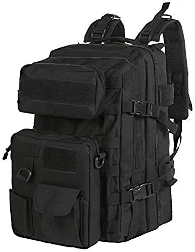 LuYeah 40L Military Tactical Molle Backpack Sport Outdoor versatile Rucksacks Camping Hiking Traveling Bag(Black)