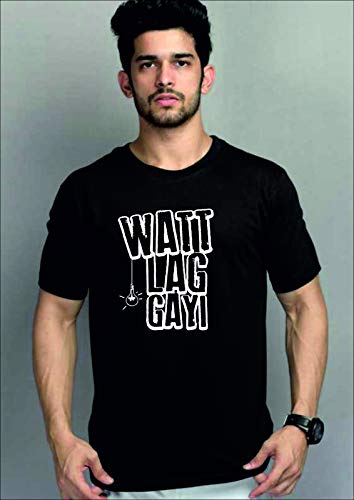 Buy Watt Men Cotton Half Sleeve Round Neck Tshirt White Black