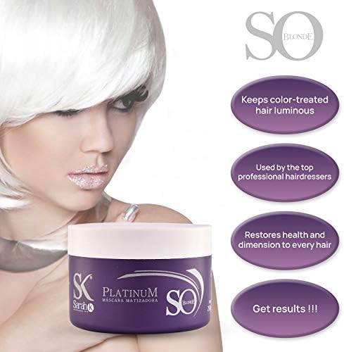 So Blonde Platinum Hair Toner Mask Deep Conditioning Hair Treatment For Blonde Grey And White Hair Toning Colour Conditioner Repairs Neutralises Brassiness Lightens By Sarah K 250 G250ml Buy Online