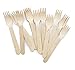 Disposable Wooden Cutlery Set |100 Forks, 50 Knives, 50 Spoons | Eco Friendly & Biodegradable, Compostable| 100% Natural Birchwood Cutlery (200 pieces)