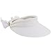 Scala Women's Deluxe Big Brim Cotton Visor with Bow, White, One Size