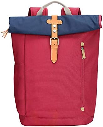 BUBM Laptop Backpack, Large Capacity School Travel Roll up Backpack Cycling Bag Men's Backpack for 15 inch Laptop (Red)