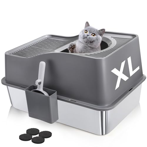 SOUJOY Stainless Steel Cat Litter Box