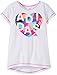 adidas Toddler Girls' Short Sleeve Graphic Tee Shirts, White Heart, 3T