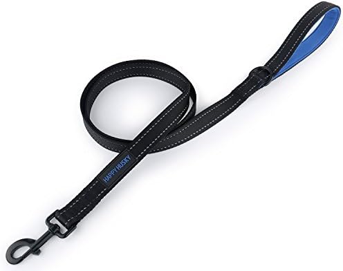 Chew Resistant Dog Leash with Reflective Stitching and D Ring (by Happy Husky) ~ Most Durable Rated Materials and Design ~ Rugged Heavy Duty Dog Leash ~ Supports Military/Pet Nonprofit Cause