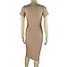 Hotkey Women’s Short Sleeve Casual Sundress Midi Bodycon T Shirt Dress Sexy Round Neck Sundress Beigethumb 3