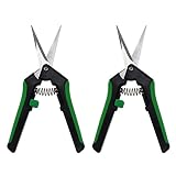 Antoy Trimming Scissors, 2 Pack Gardening Hand Pruner Pruning Shear with Straight Stainless Steel Precision Blades(Green)