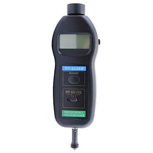 DT2236B 2 in1 Digital Laser Photo Handheld LCD Contact and Non contact Tachometer RPM Surface Speed Tester (DT2236B)