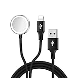 Watch Charger,Welldiea Black Braided Watch Charger Charging Cable, Magnetic Wireless Portable Charger Pad 5ft/1.5m Charging Cable Compatible with Apple Watch Series 3/2/1 All 38mm 42mm iWatch (Black)