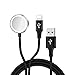 Watch Charger,Welldiea Black Braided Watch Charger Charging Cable, Magnetic Wireless Portable Charger Pad 5ft/1.5m Charging Cable Compatible with Apple Watch Series 3/2/1 All 38mm 42mm iWatch (Black)